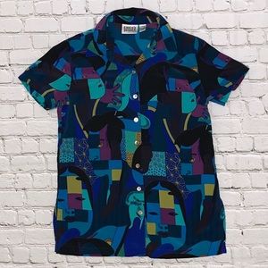 Chico’s Design color block button down top size 0